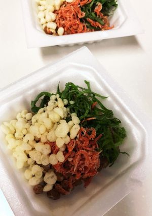 納豆オリーブオイル揚げ玉とあみえびと大葉-レシピのメイン写真