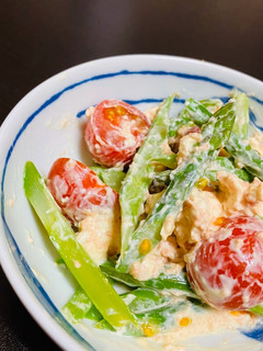 アスパラトマト明太クリチマヨ和え-レシピのメイン写真