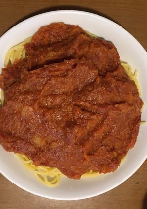 コンビーフとじゃがいもで！ミートソース風-レシピのメイン写真