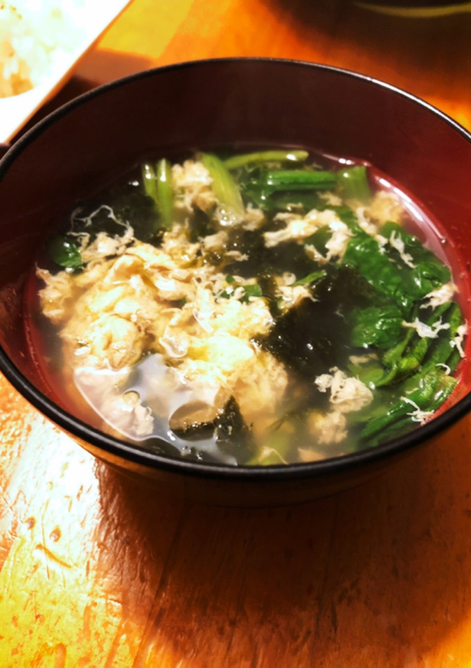 焼き海苔と法蓮草のかき玉汁-レシピのメイン写真