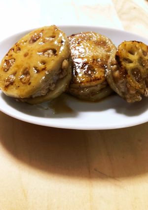 豚ミンチの簡単レンコン挟み焼き-レシピのメイン写真