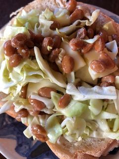 納豆とキャベツのヘルシートースト-レシピのメイン写真