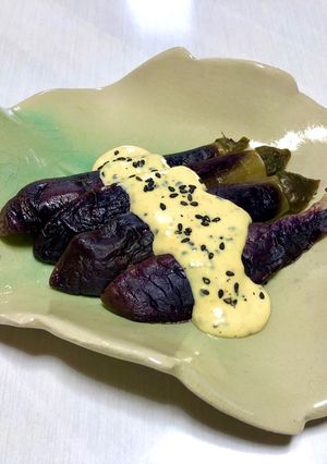蒸し茄子の辛子味噌マヨネーズ和え＊副菜-レシピのメイン写真