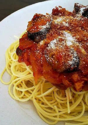 茄子とツナとベーコンのトマトパスタ-レシピのメイン写真