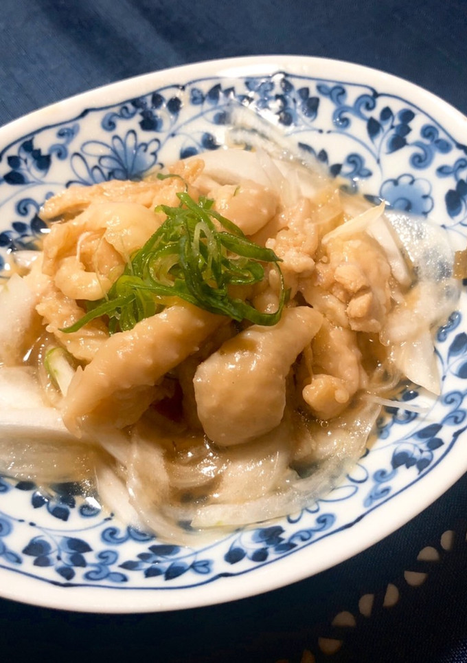 おつまみに！簡単！　オニスラとり皮ポン酢-レシピのメイン写真