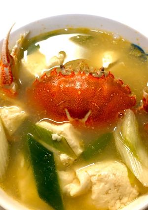 丸蟹とふあふあ豆腐のお味噌汁-レシピのメイン写真