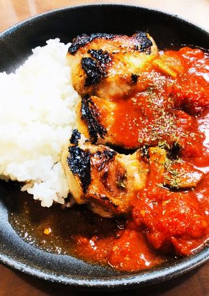 たっぷりトマトソースの豚ロース肉ライス-レシピのメイン写真