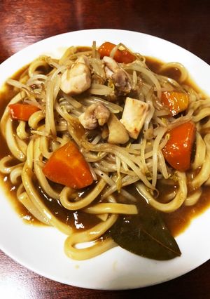 カレーうどん☆野菜炒めをトッピング-レシピのメイン写真