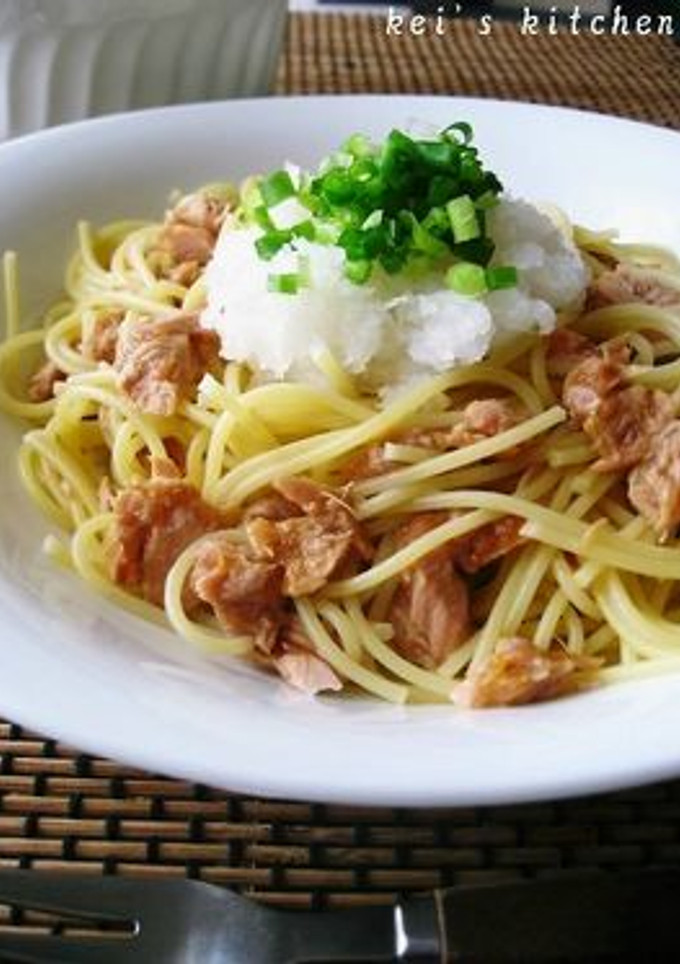 ツナと梅のみぞれスパ-レシピのメイン写真