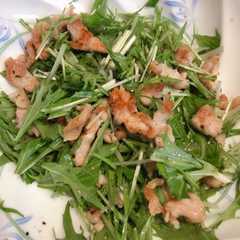 รูปของ 豚肉と水菜のおかずサラダ