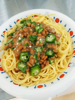 納豆オクラパスタ-レシピのメイン写真