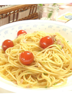 ツナとトマトのつゆマヨパスタ-レシピのメイン写真