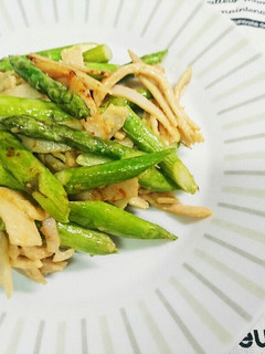 アスパラガスとハムの麺つゆマヨチーズ炒め-レシピのメイン写真