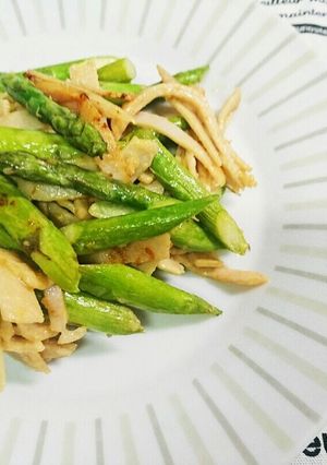 アスパラガスとハムの麺つゆマヨチーズ炒め-レシピのメイン写真