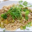 セロリと白ネギとツナの焼きそうめん