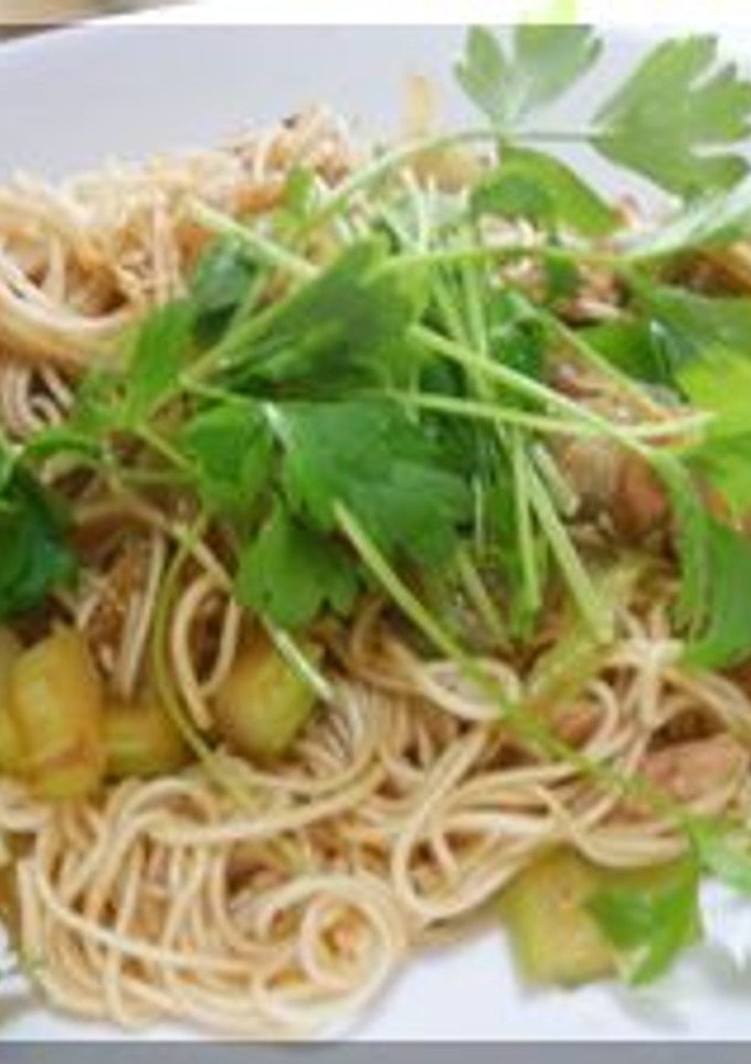 セロリと白ネギとツナの焼きそうめん-レシピのメイン写真