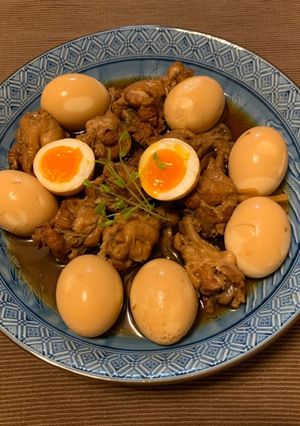 鶏のすっぱ煮！煮卵を添えて-レシピのメイン写真