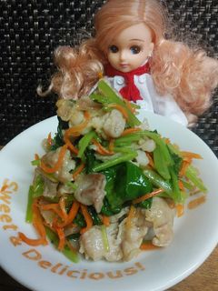 リカちゃん♡豚肉人参三つ葉の出汁炒め-レシピのメイン写真