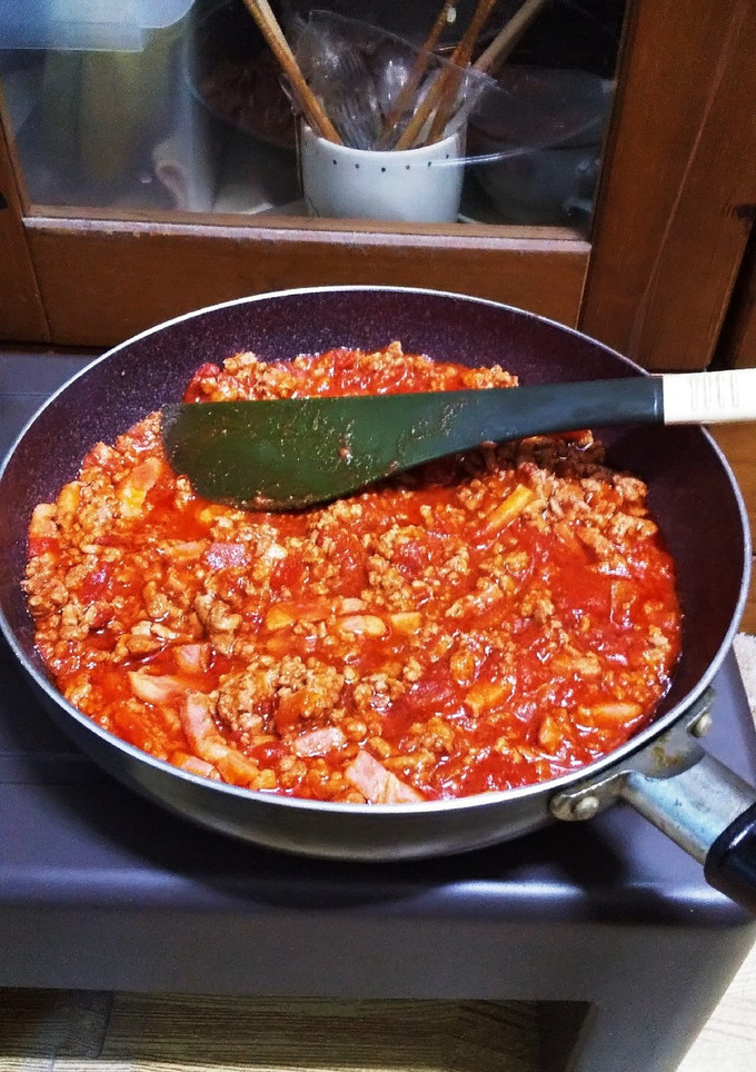 厚切りベーコンと挽き肉のミートソース-レシピのメイン写真