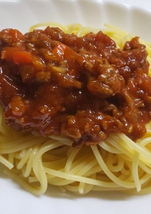 市販のミートソースをおいしく増量-レシピのメイン写真