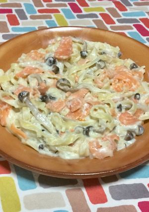 超簡単☆サーモンわさびクリームパスタ♫-レシピのメイン写真