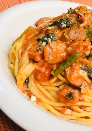 中華あじで♪濃厚トマトパスタ-レシピのメイン写真