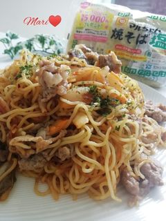 豚キムチ✕マルちゃん焼そば 塩-レシピのメイン写真