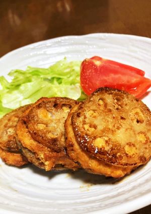照り焼きレンコン♡鶏ひき肉のはさみ揚げ-レシピのメイン写真