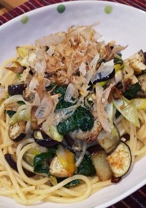 茄子と大根葉の和風パスタ-レシピのメイン写真
