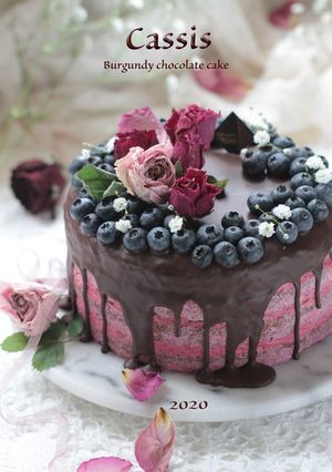 カシスとチョコの4段ネイキッドケーキ-レシピのメイン写真