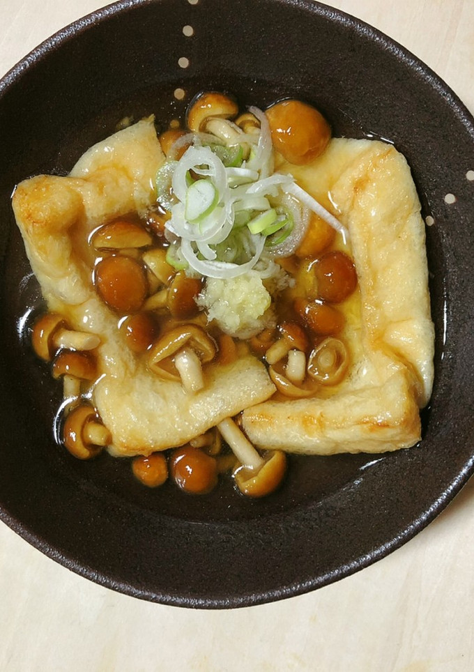 なめこと京風揚げの煮浸し-レシピのメイン写真