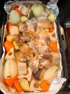 魚焼きグリルで鶏肉と根菜のグリル-レシピのメイン写真