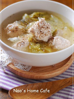 鶏つくね&レタスのレモン塩スープ-レシピのメイン写真