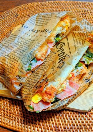 チーズ入りオムレツのホットサンド-レシピのメイン写真