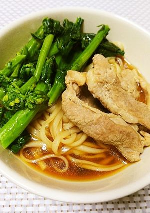 春に食べたい♡菜の花の肉うどん-レシピのメイン写真