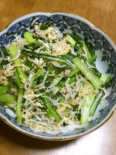 炒め物(小松菜・しらす・薄揚げ)-レシピのメイン写真