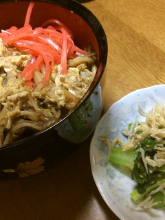 丼(舞茸・薄切り肉・もやし)-レシピのメイン写真