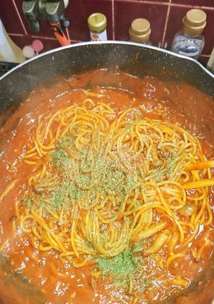 斬新！残りのハッシュドポークでパスタ！-レシピのメイン写真