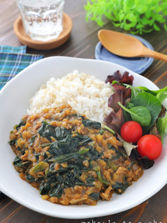 レンジで簡単!ほうれん草のキーマカレー-レシピのメイン写真