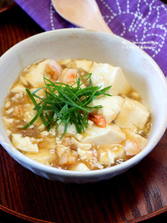くずし豆腐と海老そぼろのとろとろ餡。-レシピのメイン写真