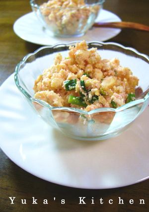 明太子豆腐アマランサス入り木綿ツマミ系-レシピのメイン写真