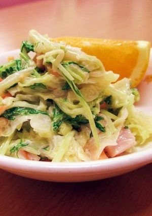 給食★水菜とハムのサラダ-レシピのメイン写真