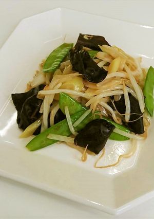 きくらげと絹さやの香味炒め-レシピのメイン写真