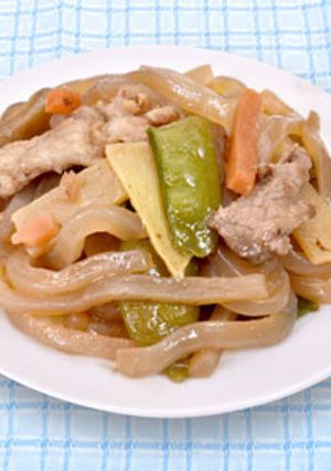 ☆こんにゃくの焼きうどん風☆-レシピのメイン写真