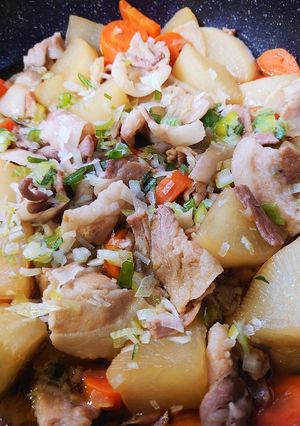 大根&人参&豚バラ肉のほっこり煮物-レシピのメイン写真