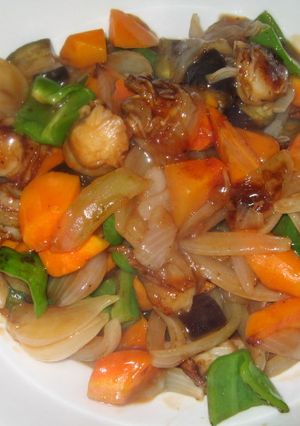 ベビーホタテと夏野菜の万能甘酢炒め♪-レシピのメイン写真