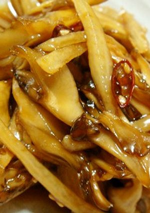 エコ料理☆山芋の皮＆舞茸の佃煮風＾＾-レシピのメイン写真
