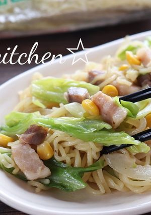 ベーコンとキャベツの塩バター焼そば-レシピのメイン写真
