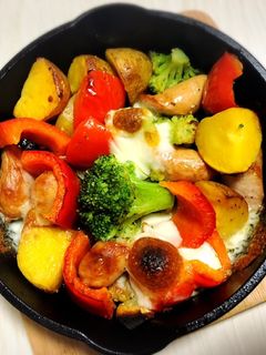 スキレットで!野菜のぎゅうぎゅう焼き-レシピのメイン写真