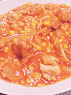 鶏ももとコーンのケチャップ煮-レシピのメイン写真